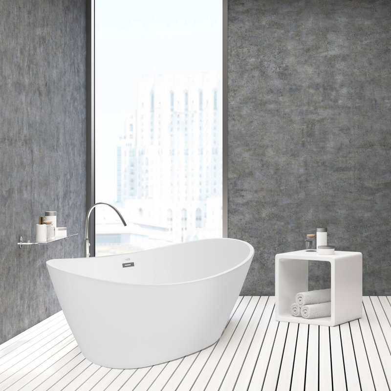Empava Streamline Stand Alone 59" x 30" Freestanding Soaking Bathtub